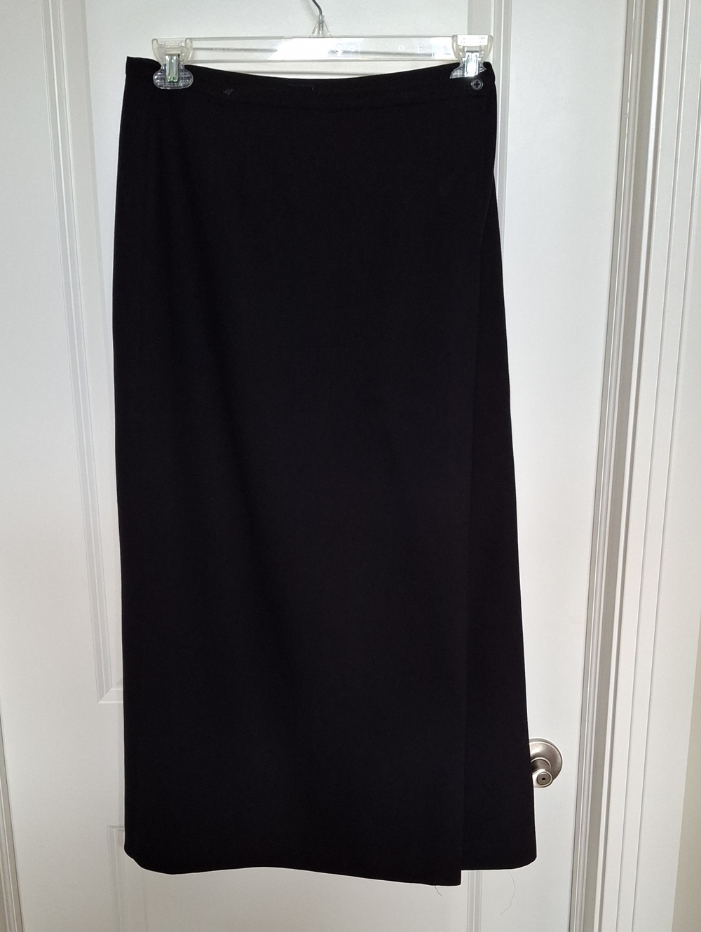 GAP Black Maxi A-Line Wrap Skirt Size 12 EUC Rayon Blend